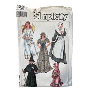Simplicity 7650 Sewing Pattern Medium Puritan Angel Witch Colonial Retro CUT
